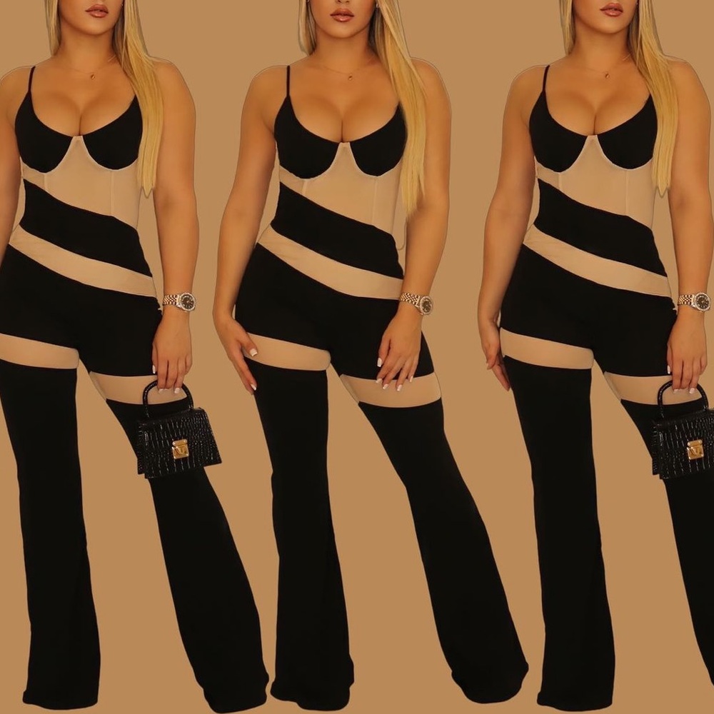 Black Mesh Jumpsuit 🖤